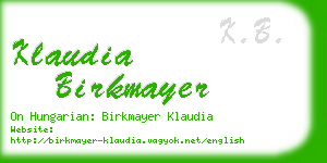 klaudia birkmayer business card